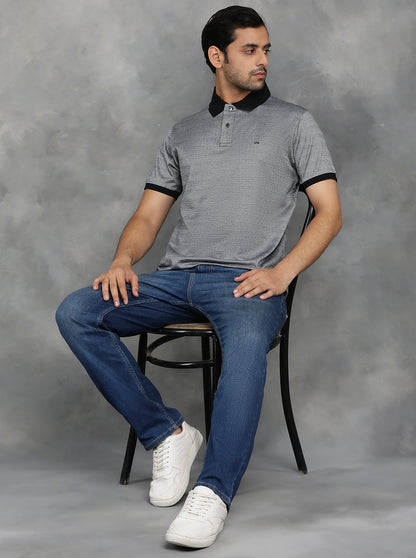 Black Solid Regular Fit Polo T-Shirt | JadeBlue