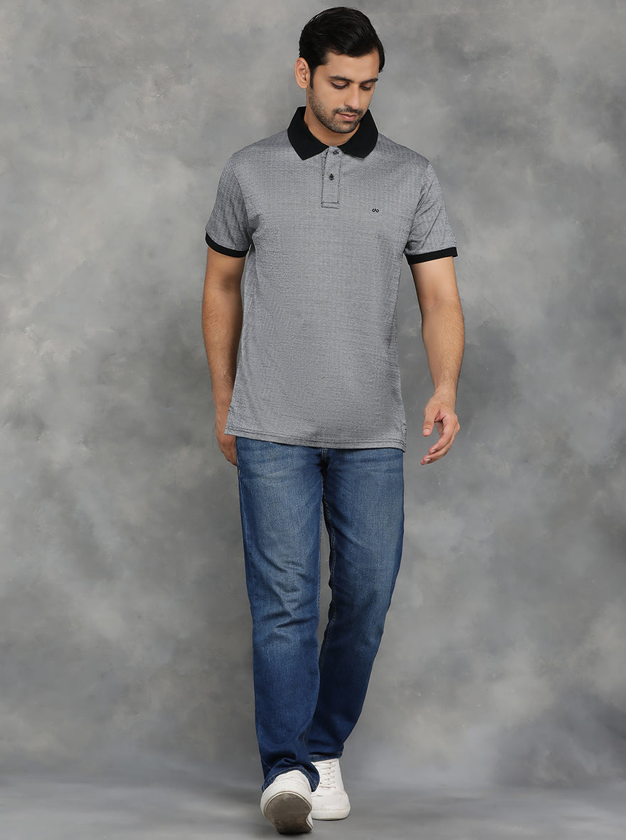 Black Solid Regular Fit Polo T-Shirt | JadeBlue
