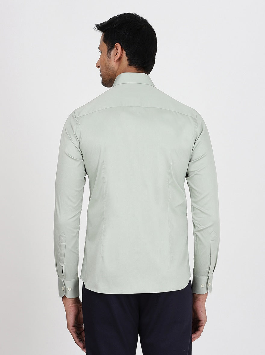 Light Grey Solid Slim Fit Party Wear Shirt | Wyre