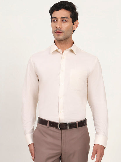Lemon Yellow Solid Slim Fit Formal Shirt | JadeBlue