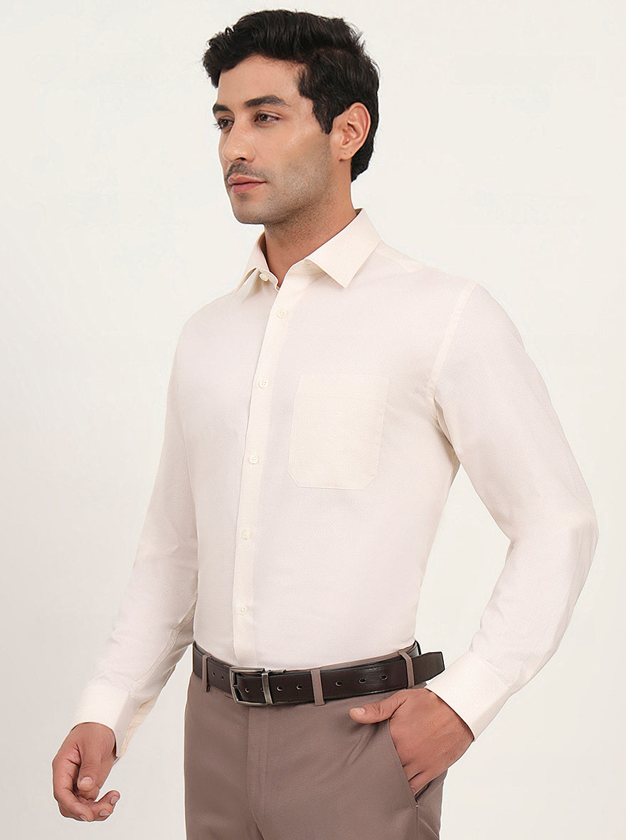 Lemon Yellow Solid Slim Fit Formal Shirt | JadeBlue