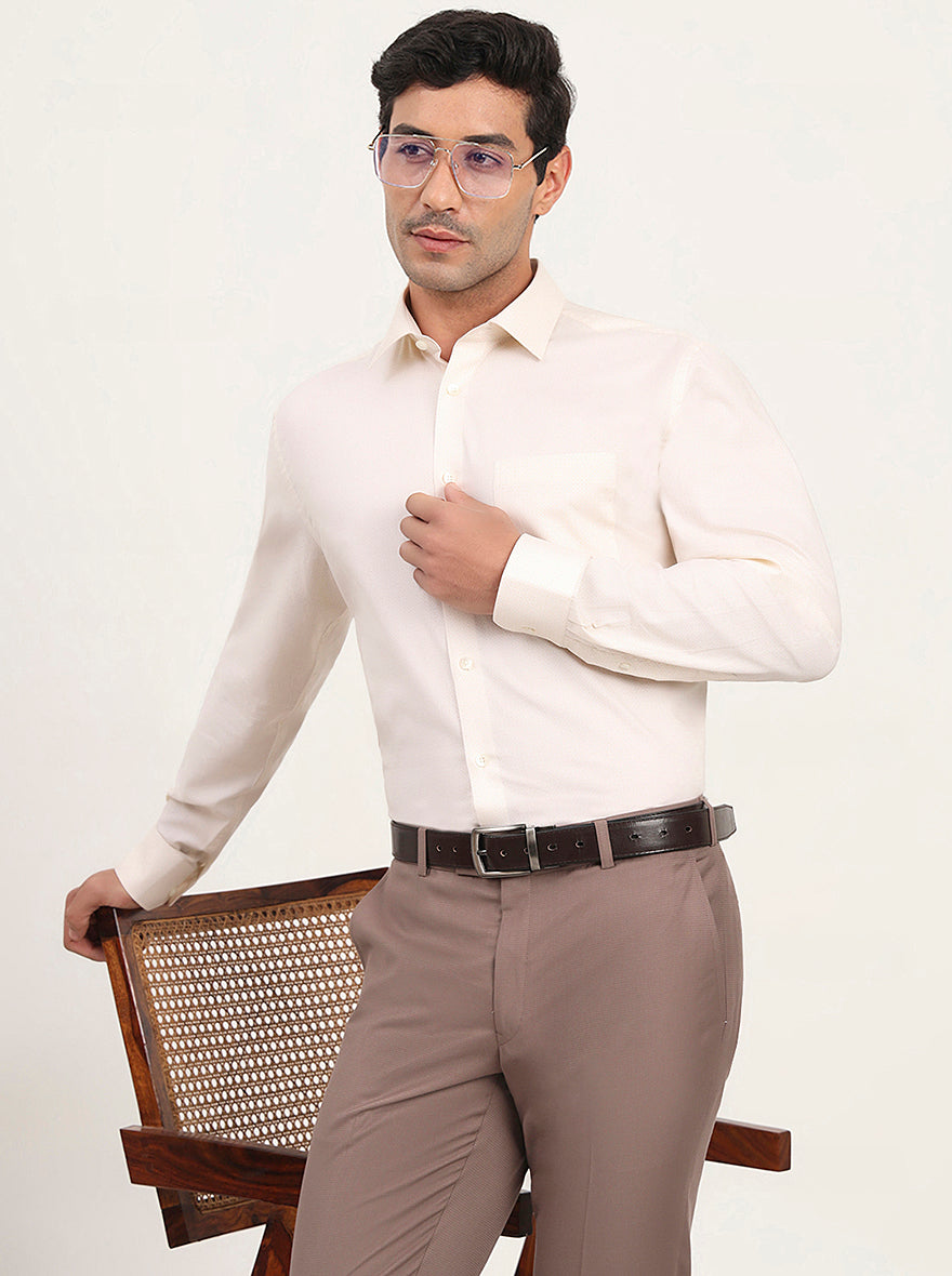 Lemon Yellow Solid Slim Fit Formal Shirt | JadeBlue