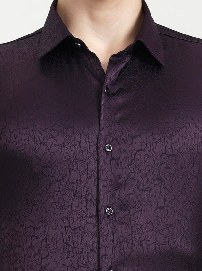 Purple Solid Slim Fit Party Wear Shirt | Wyre