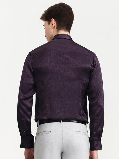 Purple Solid Slim Fit Party Wear Shirt | Wyre
