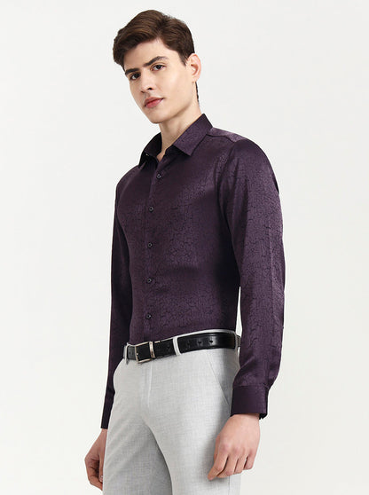 Purple Solid Slim Fit Party Wear Shirt | Wyre