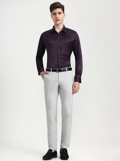Purple Solid Slim Fit Party Wear Shirt | Wyre