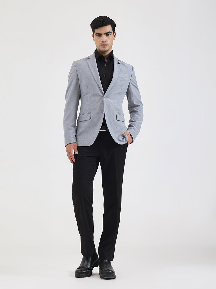 Grey Checked Regular Fit Blazer | Wyre