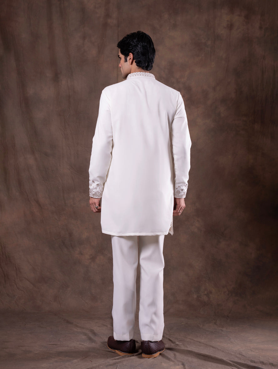 Cream Embroidered  Kurta Pajama | Virasana