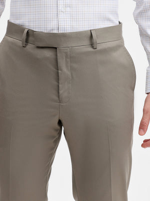 Cement Grey Solid Slim Fit Formal Trouser | Greenfibre