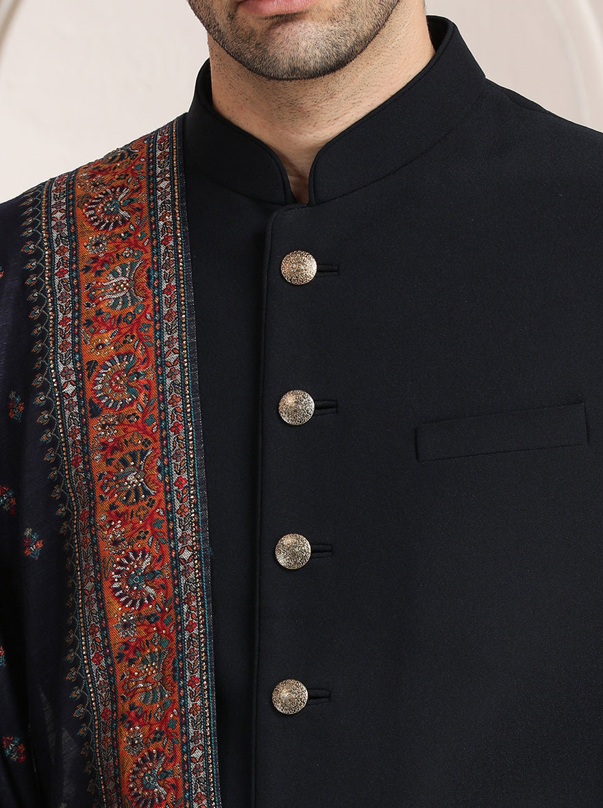 Blue Solid Indowestern | TULA