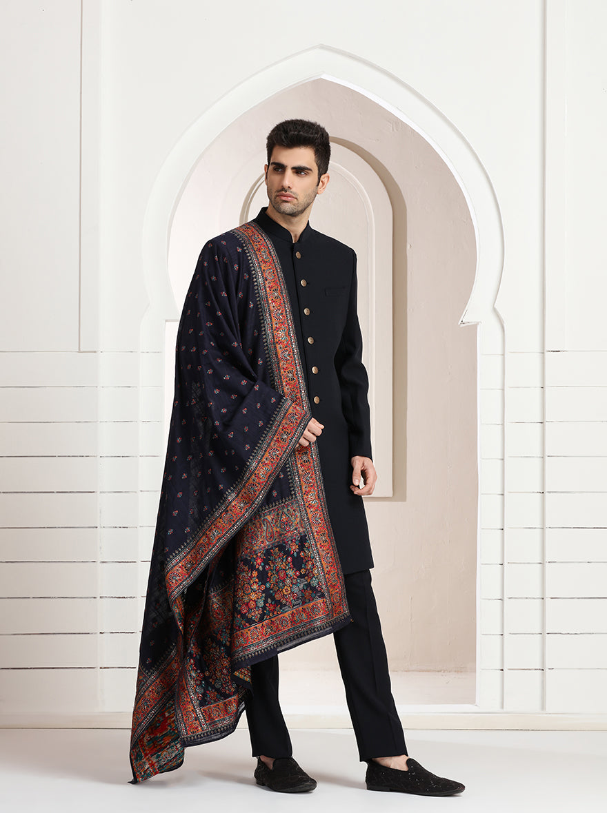 Blue Solid Indowestern | TULA