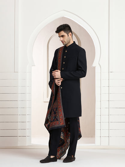 Blue Solid Indowestern | TULA
