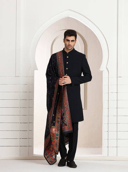 Blue Solid Indowestern | TULA