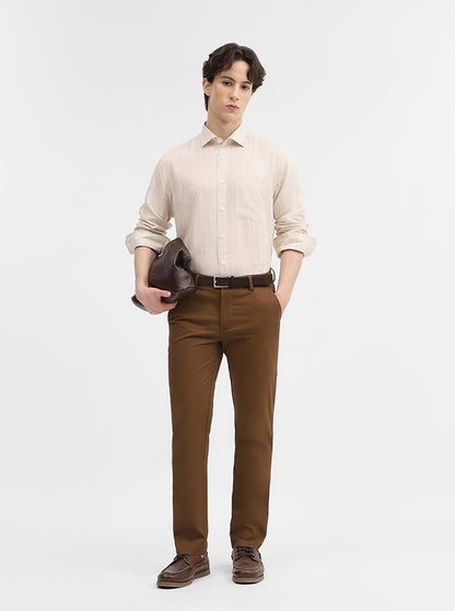 Fawn Checked Slim Fit Formal Shirt | JadeBlue