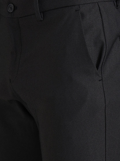 Black Solid Venice Fit Casual Trouser | JadeBlue