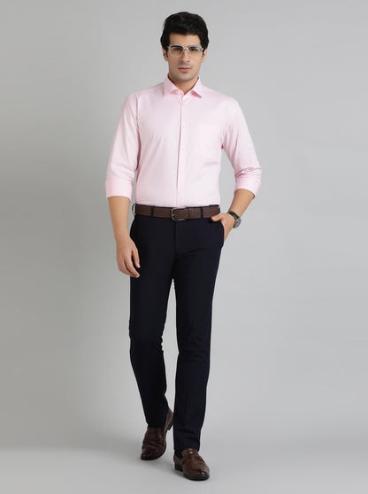 Pink Checked Regular Fit Formal Shirt | JadeBlue