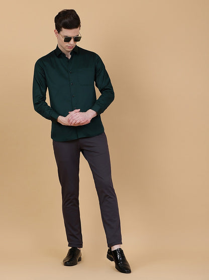 Dark Grey Solid Slim Fit Club Wear Trouser | JB Studio