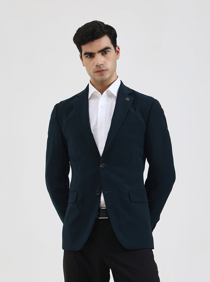 Green Solid Regular Fit Blazer | Wyre