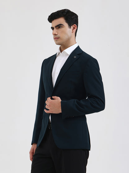 Green Solid Regular Fit Blazer | Wyre