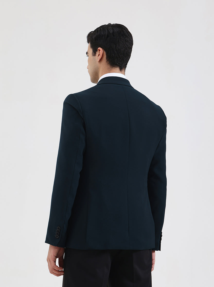 Green Solid Regular Fit Blazer | Wyre