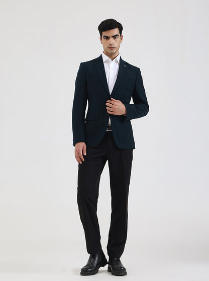 Green Solid Regular Fit Blazer | Wyre