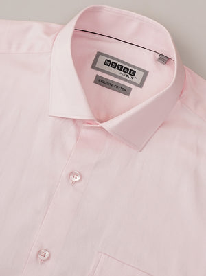 Pink Solid Slim Fit Formal Shirt | Metal