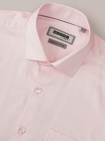 Pink Solid Slim Fit Formal Shirt | Metal