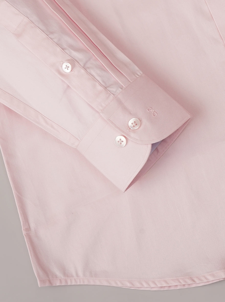 Pink Solid Slim Fit Formal Shirt | Metal