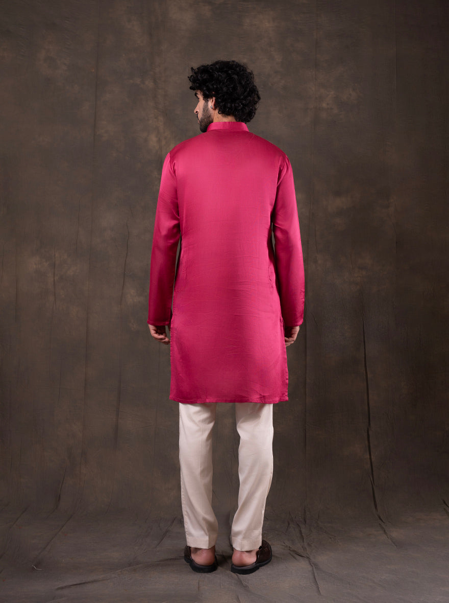Pink Embroidered  Kurta Pajama | Virasana