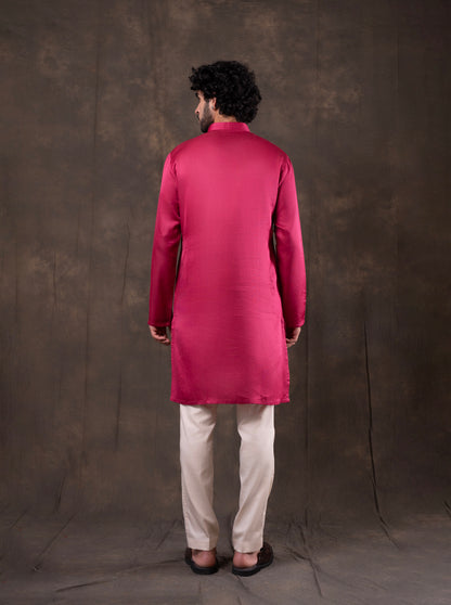 Pink Embroidered  Kurta Pajama | Virasana