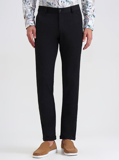 Dark Grey Solid Slim Fit Club Wear Trouser | Wyre