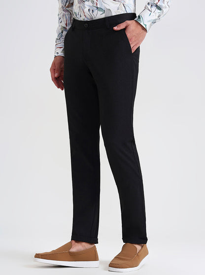 Dark Grey Solid Slim Fit Club Wear Trouser | Wyre