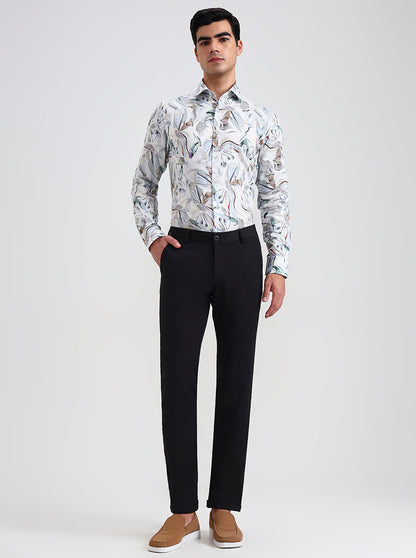 Dark Grey Solid Slim Fit Club Wear Trouser | Wyre