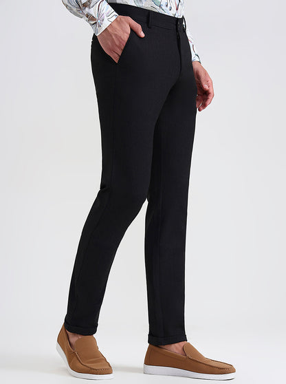 Dark Grey Solid Slim Fit Club Wear Trouser | Wyre