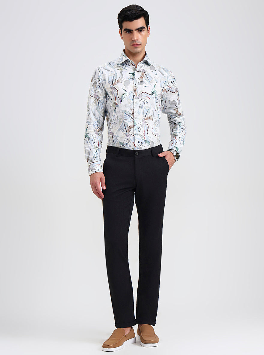 Dark Grey Solid Slim Fit Club Wear Trouser | Wyre