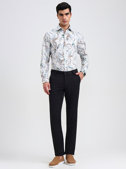 Dark Grey Solid Slim Fit Club Wear Trouser | Wyre