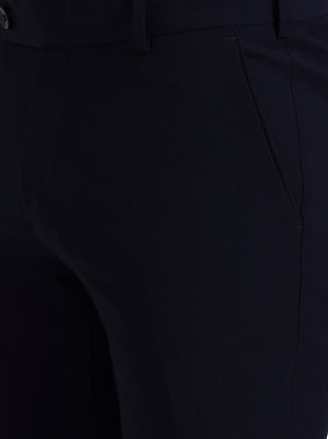 Blue Solid Super Slim Fit Formal Trouser | JadeBlue Youth