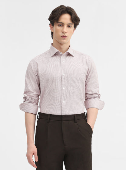 Mint Orange Solid Slim Fit Formal Shirt | Metal