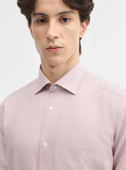 Mint Orange Solid Slim Fit Formal Shirt | Metal