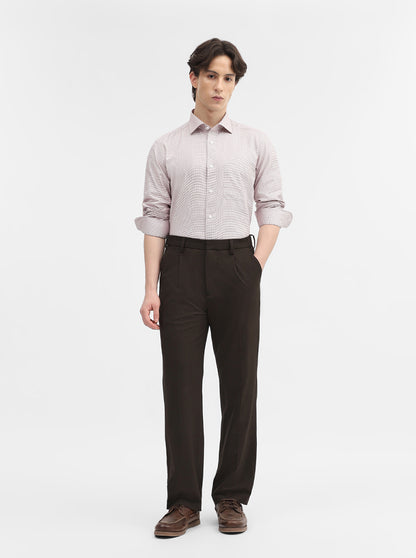 Mint Orange Solid Slim Fit Formal Shirt | Metal