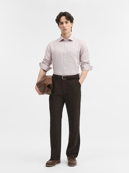 Mint Orange Solid Slim Fit Formal Shirt | Metal