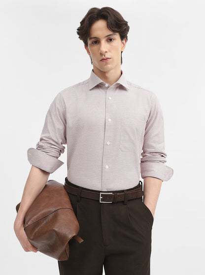 Mint Orange Solid Slim Fit Formal Shirt | Metal