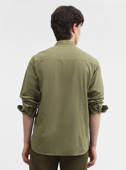 Green Solid Slim Fit Short Kurta | Greenfibre