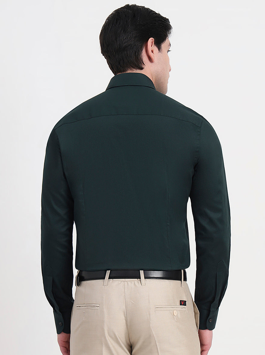 Green Solid Slim Fit Party Wear Shirt | Wyre