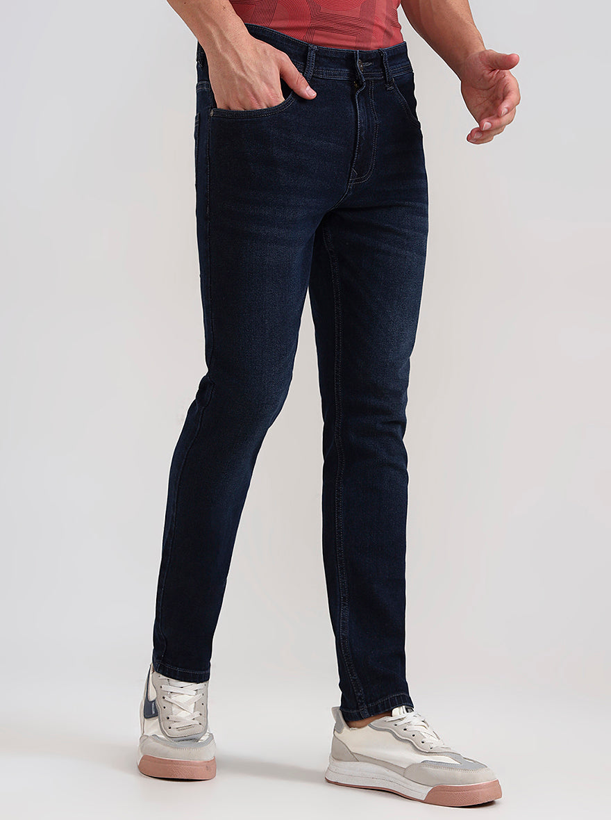Dark Indigo Blue Washed Urban Fit Jeans | Greenfibre