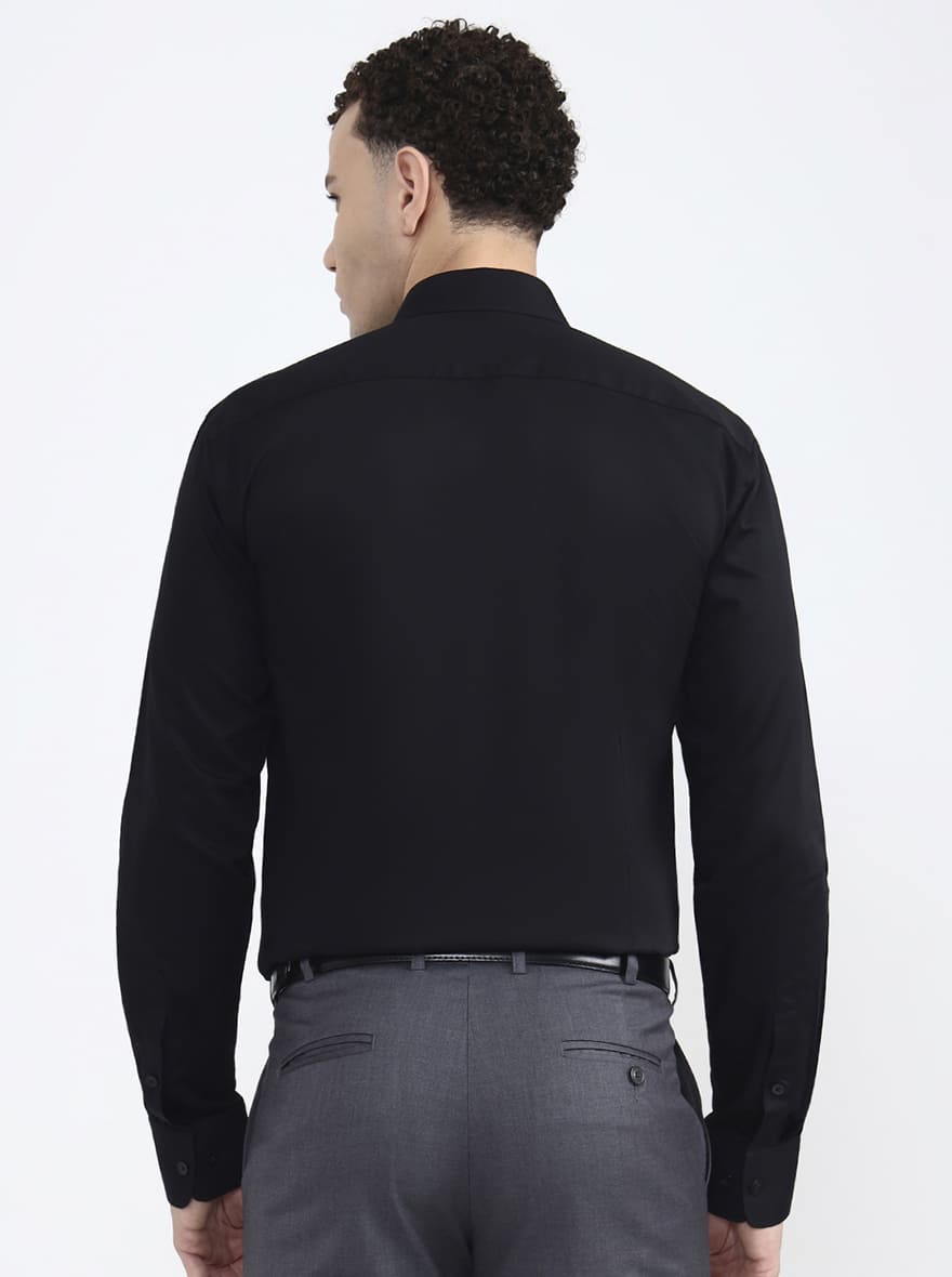 Black Solid Regular Fit Formal Shirt | JB X JB