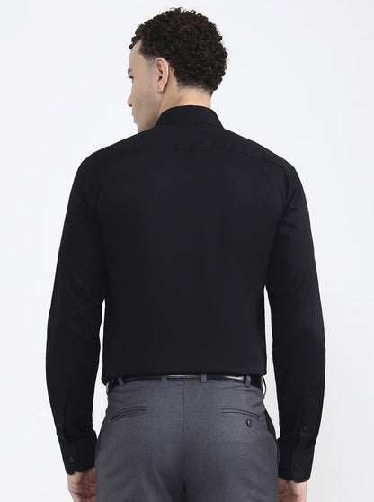 Black Solid Regular Fit Formal Shirt | JB X JB