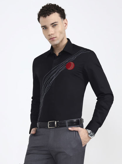 Black Solid Regular Fit Formal Shirt | JB X JB