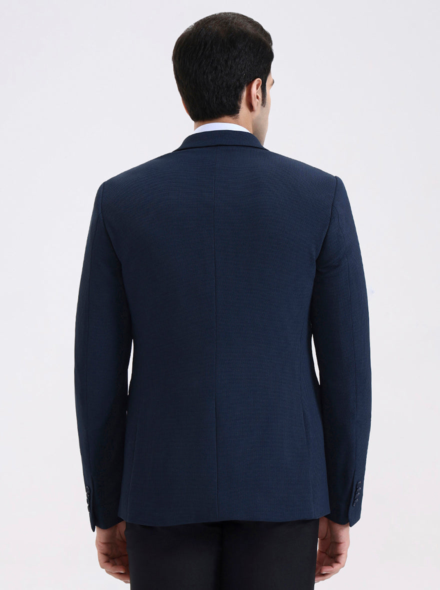 Blue Solid Regular Fit Blazer | JadeBlue
