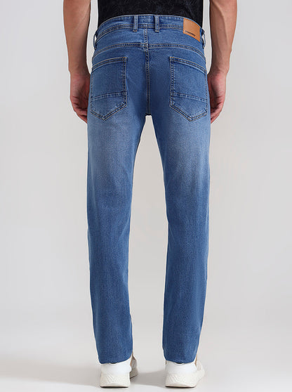 Mid Ice Blue Washed Slim Fit Jeans | Greenfibre